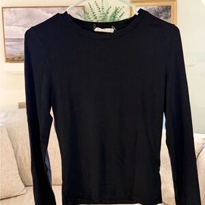 Cotton On Black Long-Sleeve Crewneck Top
